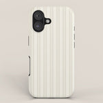 Pale Neutral Classic Double Stripe Pattern iPhone Case Gallery Image 1