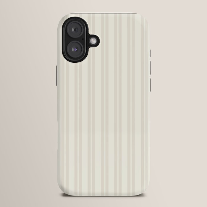 Pale Neutral Classic Double Stripe Pattern iPhone Case Gallery Image 14