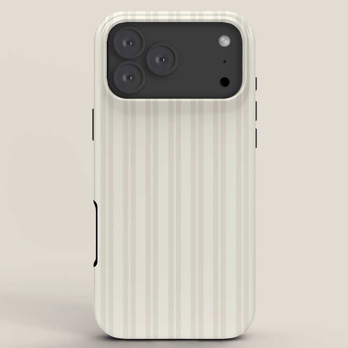 Pale Neutral Classic Double Stripe Pattern iPhone Case Gallery Image 8