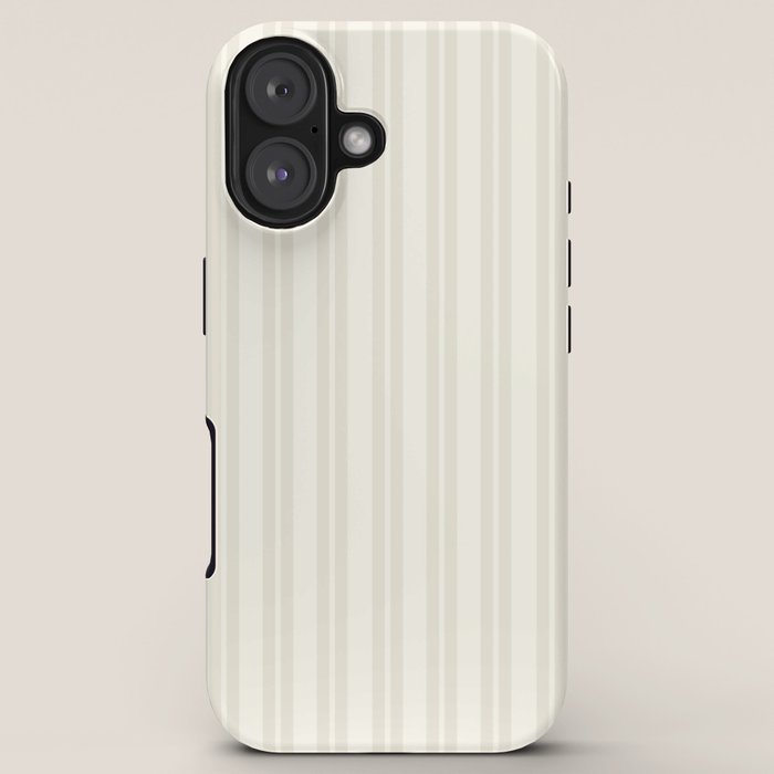 Pale Neutral Classic Double Stripe Pattern iPhone Case Gallery Image 5