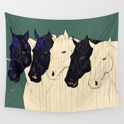 Horses n1 Wall Tapestry Gallery Image 2