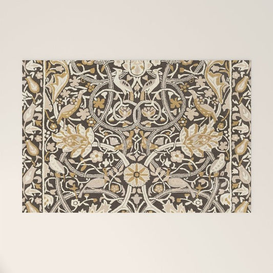 William Morris Bullerswood Charcoal Mustard Welcome Mat Gallery Image 1