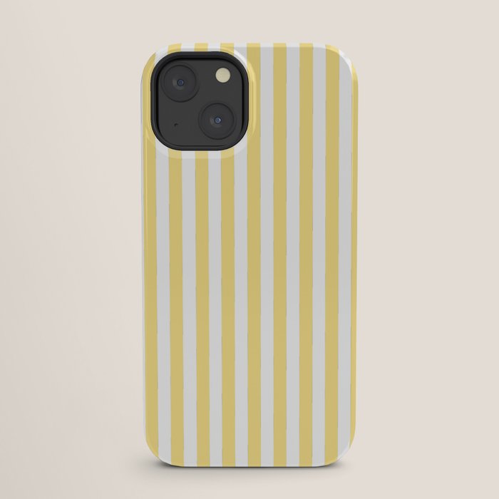 Modern geometrical baby yellow white stripes pattern iPhone Case Gallery Image 25