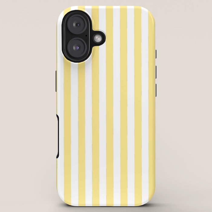 Modern geometrical baby yellow white stripes pattern iPhone Case Gallery Image 5