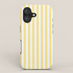 Modern geometrical baby yellow white stripes pattern iPhone Case Gallery Image 1