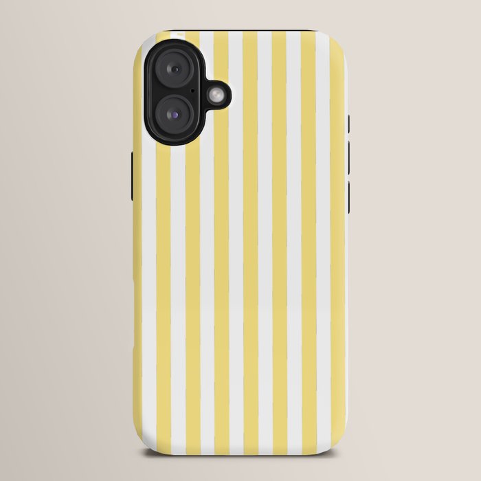Modern geometrical baby yellow white stripes pattern iPhone Case Gallery Image 14
