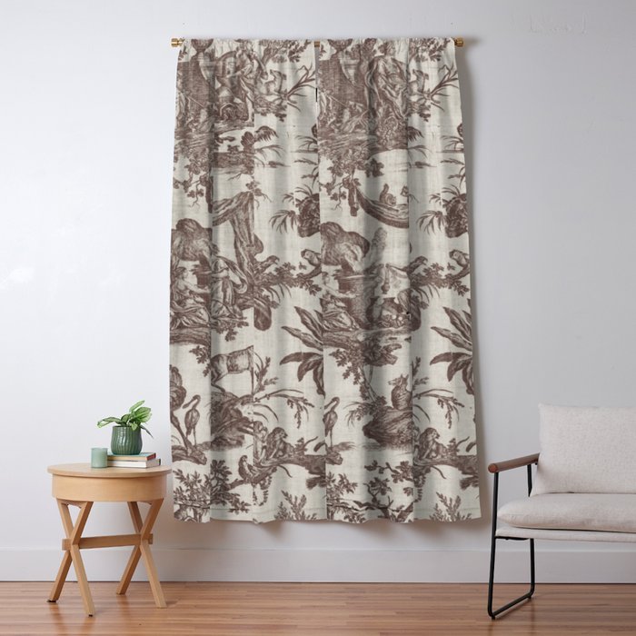 Antique 19th Century Exotic Animals French Tapestry Window Curtain Gallery Image 5