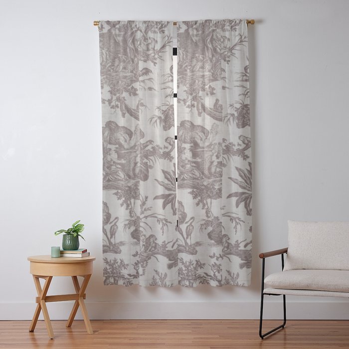 Antique 19th Century Exotic Animals French Tapestry Window Curtain Gallery Image 9