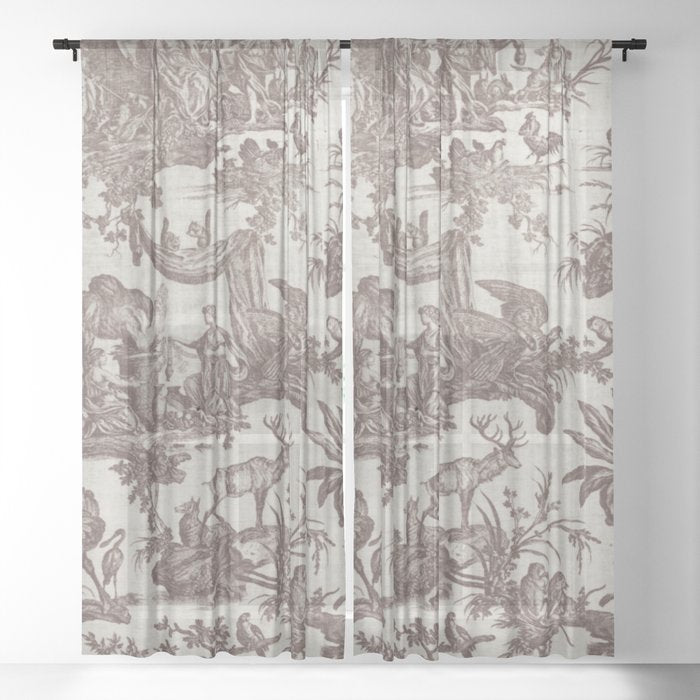 Antique 19th Century Exotic Animals French Tapestry Window Curtain Gallery Image 21