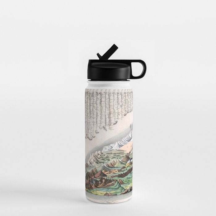 Rivers and Mountains of the World (1829) Water Bottle Gallery Image 1