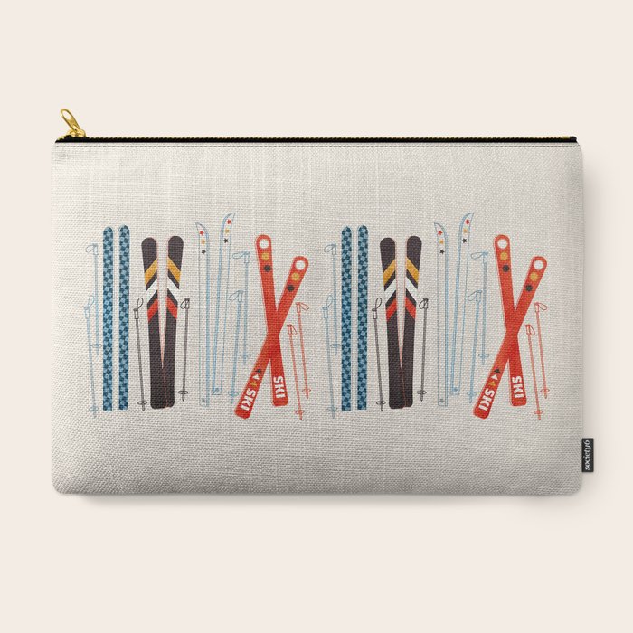 Retro Ski Illustration Carry All Pouch Gallery Image 3