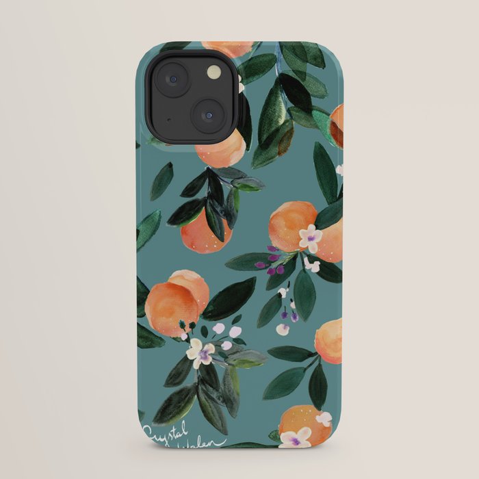 Dear Clementine - oranges teal by Crystal Walen iPhone Case Gallery Image 29