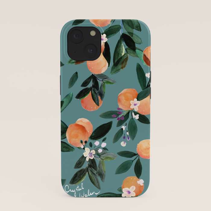 Dear Clementine - oranges teal by Crystal Walen iPhone Case Gallery Image 37