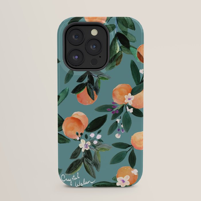 Dear Clementine - oranges teal by Crystal Walen iPhone Case Gallery Image 31