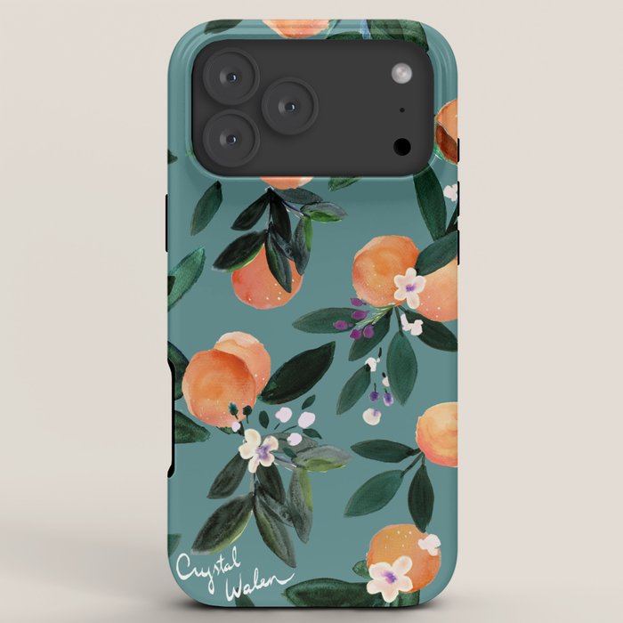 Dear Clementine - oranges teal by Crystal Walen iPhone Case Gallery Image 8