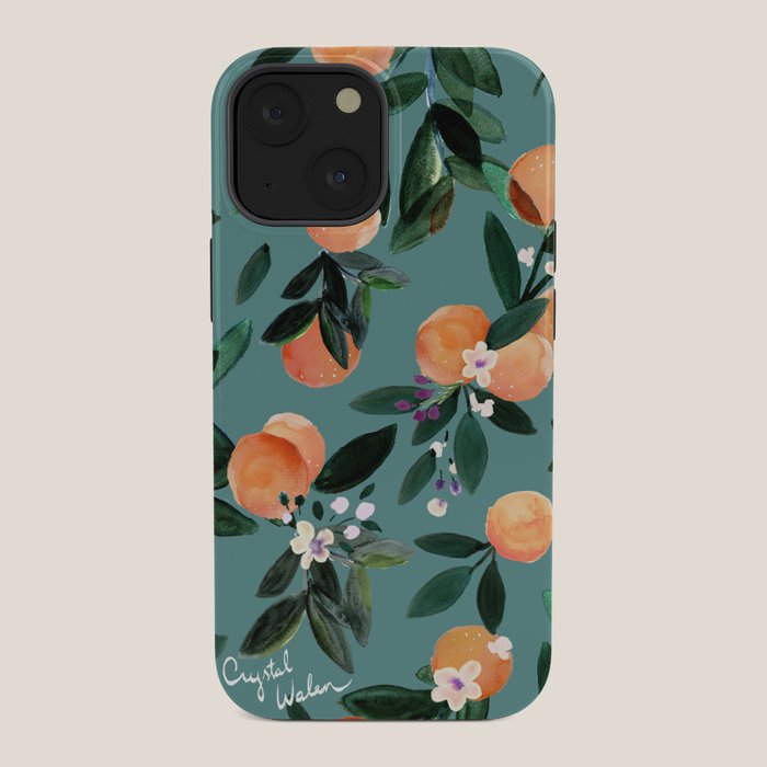 Dear Clementine - oranges teal by Crystal Walen iPhone Case Gallery Image 34