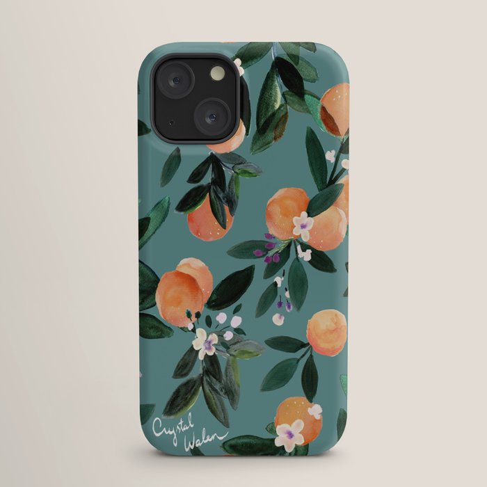 Dear Clementine - oranges teal by Crystal Walen iPhone Case Gallery Image 17