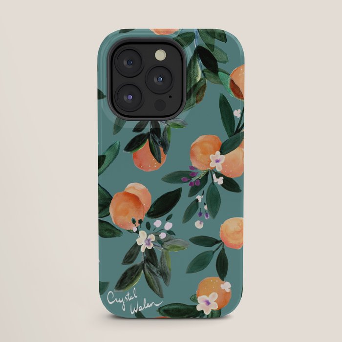 Dear Clementine - oranges teal by Crystal Walen iPhone Case Gallery Image 27
