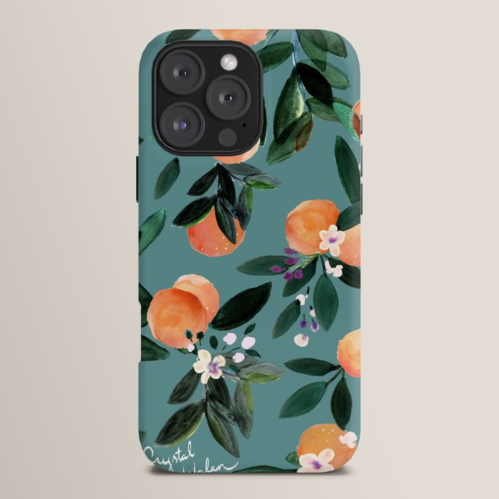 Dear Clementine - oranges teal by Crystal Walen iPhone Case Gallery Image 16