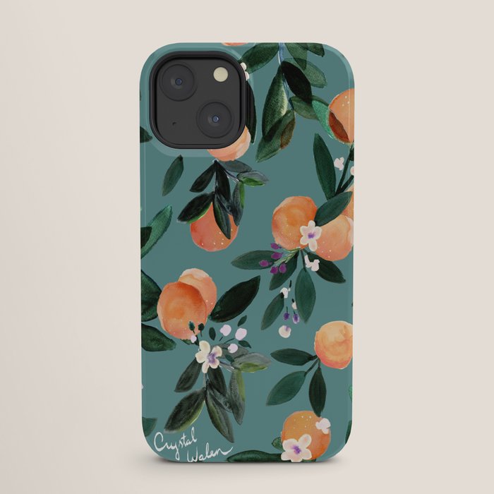 Dear Clementine - oranges teal by Crystal Walen iPhone Case Gallery Image 25