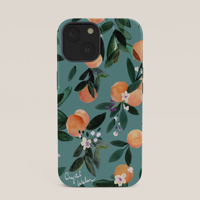 Dear Clementine - oranges teal by Crystal Walen iPhone Case Gallery Image 33