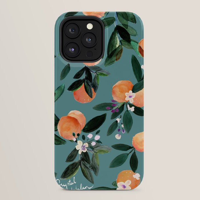 Dear Clementine - oranges teal by Crystal Walen iPhone Case Gallery Image 32