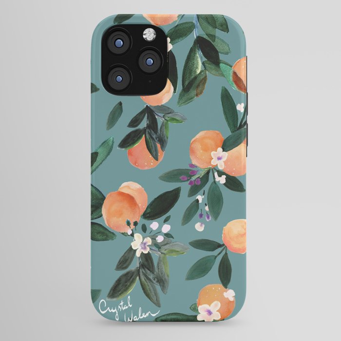 Dear Clementine - oranges teal by Crystal Walen iPhone Case Gallery Image 44