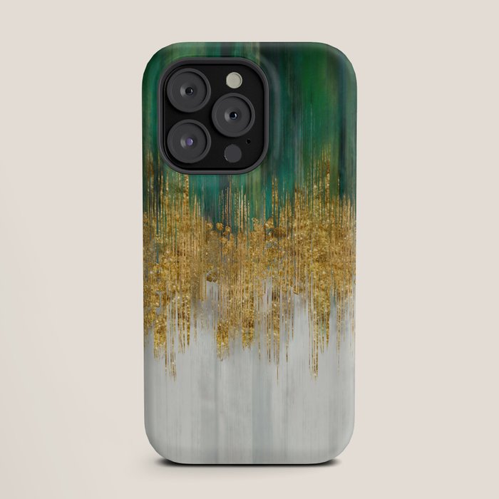 Green and gold motion abstract iPhone Case Gallery Image 19