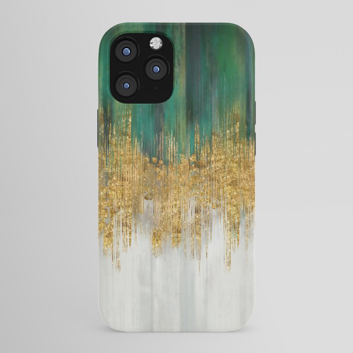 Green and gold motion abstract iPhone Case Gallery Image 43
