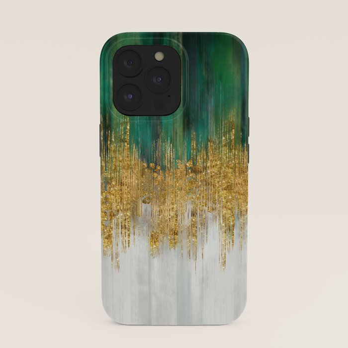 Green and gold motion abstract iPhone Case Gallery Image 39