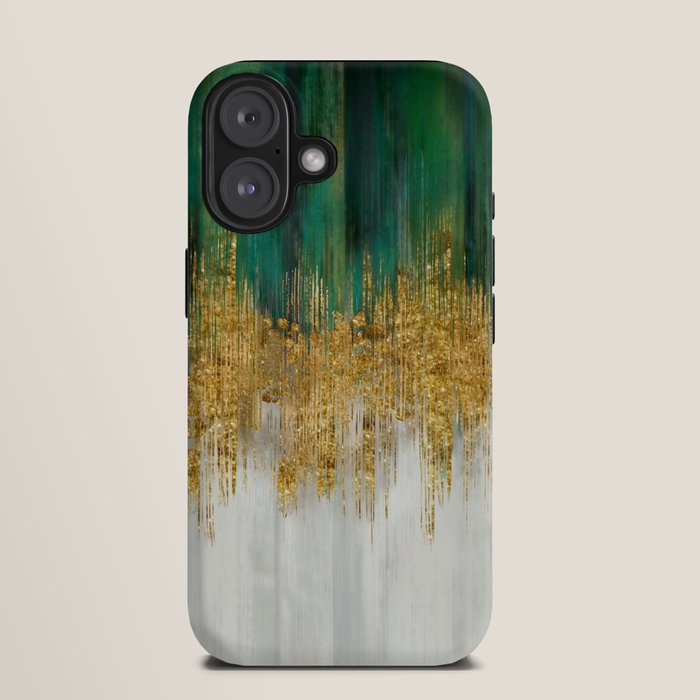 Green and gold motion abstract iPhone Case Gallery Image 9