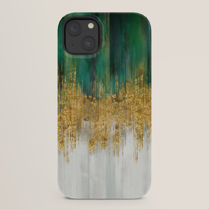 Green and gold motion abstract iPhone Case Gallery Image 30
