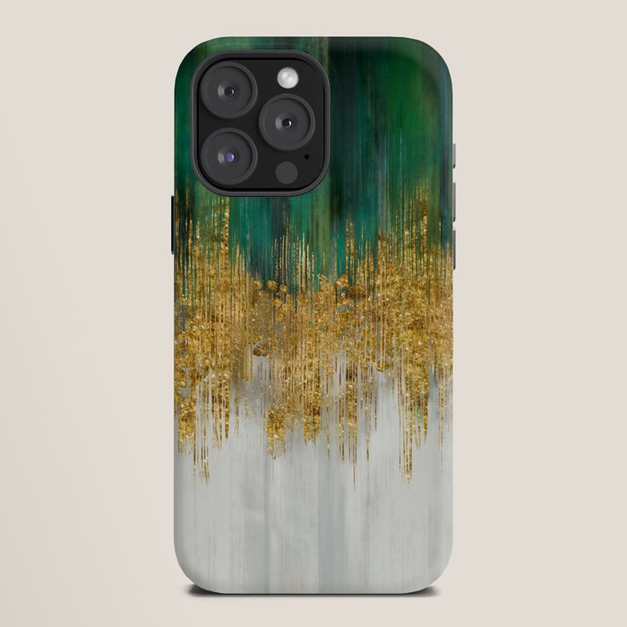 Green and gold motion abstract iPhone Case Gallery Image 12