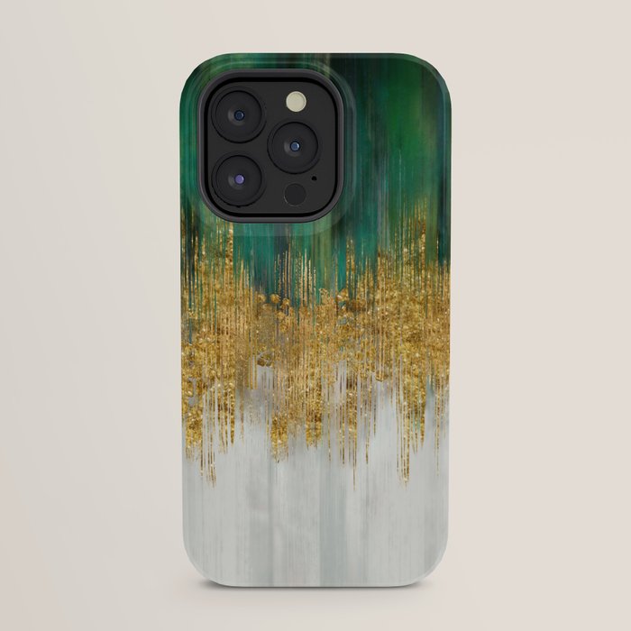 Green and gold motion abstract iPhone Case Gallery Image 23