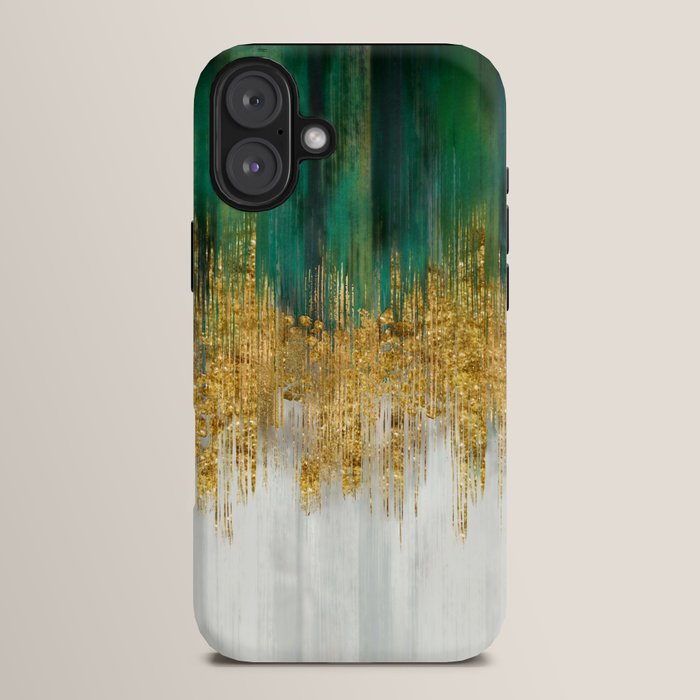 Green and gold motion abstract iPhone Case Gallery Image 14