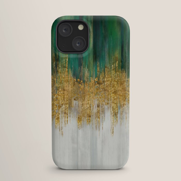 Green and gold motion abstract iPhone Case Gallery Image 17