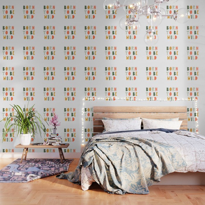 Born To Be Wild, Be Kind, Modern Abstract Print, Boho Decor, Nursery Decor Wallpaper Gallery Image 3