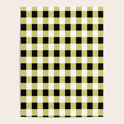 Gingham Large Yellow Black White Poster Gallery Image 2
