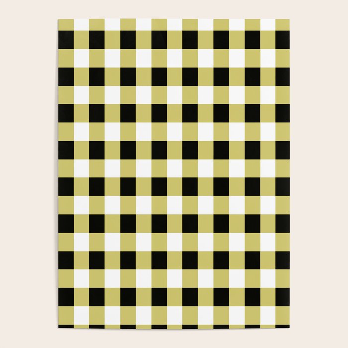 Gingham Large Yellow Black White Poster Gallery Image 4