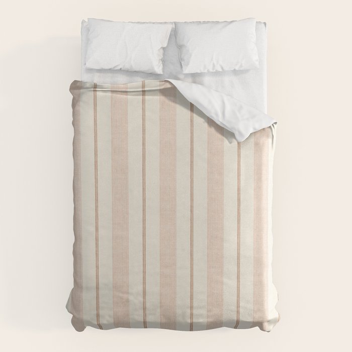 ivy stripes - cream, rust and terracotta Duvet Cover Gallery Image 6
