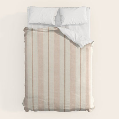 ivy stripes - cream, rust and terracotta Duvet Cover Gallery Image 6
