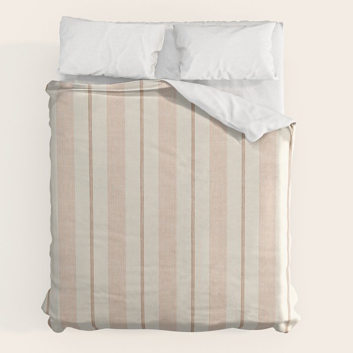 ivy stripes - cream, rust and terracotta Duvet Cover Gallery Image 7