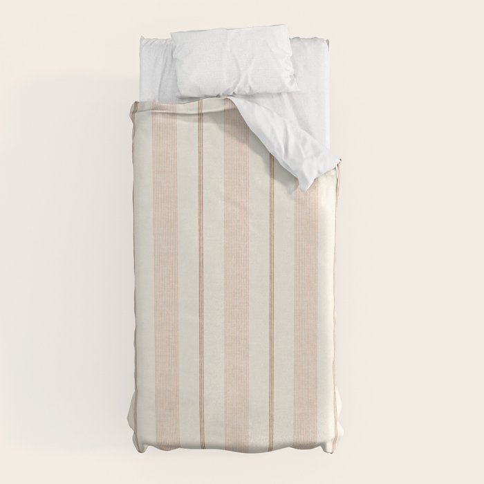 ivy stripes - cream, rust and terracotta Duvet Cover Gallery Image 10