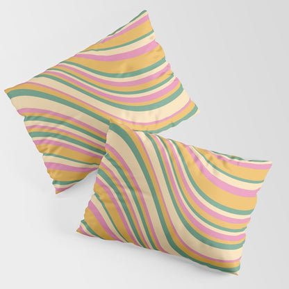 Wavy Stripes XIX - Boho Vintage Pillow Sham Gallery Image 3