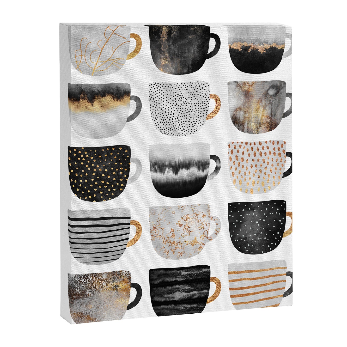 Pretty Coffe Cups 3 - White Canvas Print Gallery Image 2