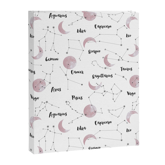 Pink Moon and Constellations Canvas Print Gallery Image 1