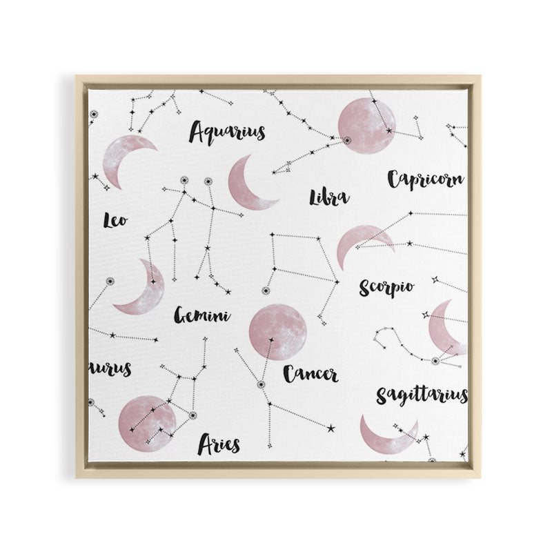 Pink Moon and Constellations Framed Canvas Print Gallery Image 8