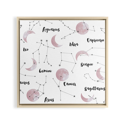 Pink Moon and Constellations Framed Canvas Print Gallery Image 8
