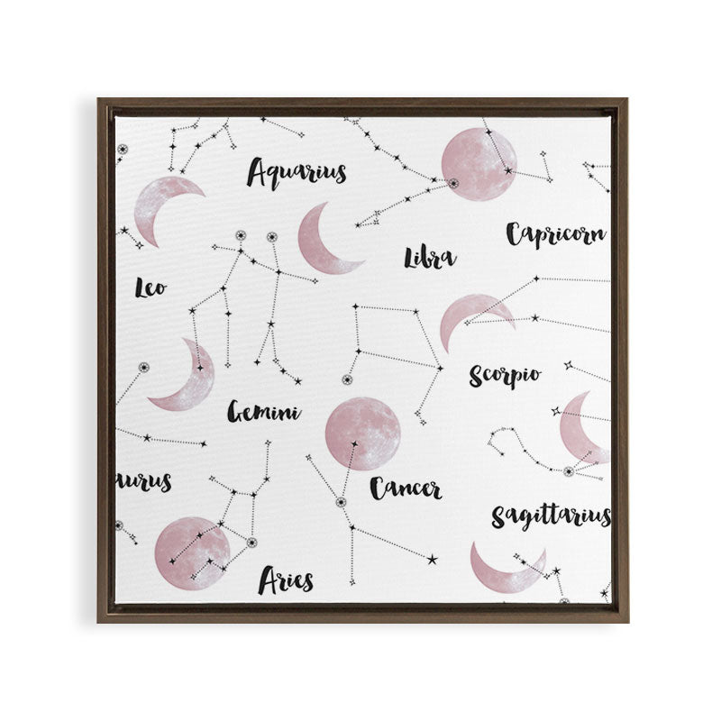 Pink Moon and Constellations Framed Canvas Print Gallery Image 5