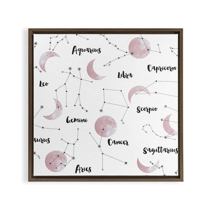Pink Moon and Constellations Framed Canvas Print Gallery Image 5